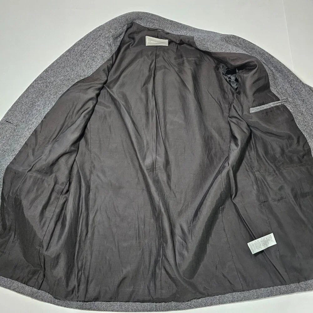 Everlane The Oversized Blazer Wool Gray Herringbone Boyfriend Fit Classic Sz 0 - Picture 8 of 16
